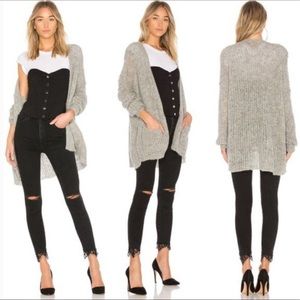 Free People Long Grey Alpaca Cardigan - S